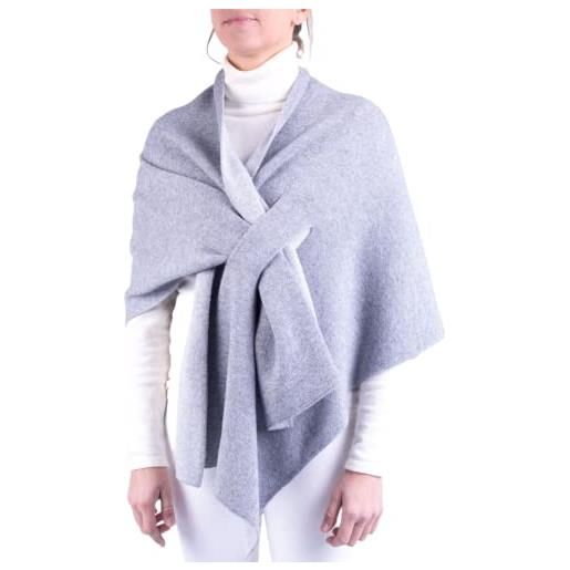 Marenza mantella misto cashmere stola donna made in italy taglia unica (grigio chiaro)