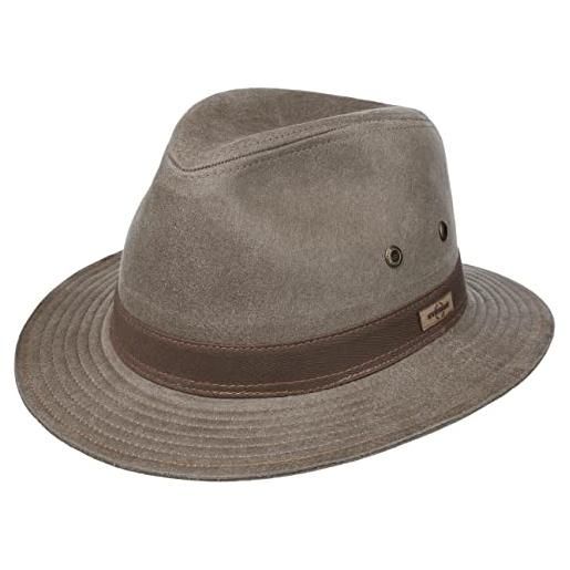 Stetson cappello di tessuto vacaville vintage uomo - cappelli da spiaggia sole in cotone primavera/estate - s (54-55 cm) marrone
