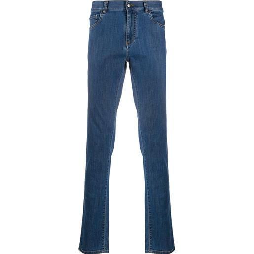 Canali jeans skinny a vita bassa - blu