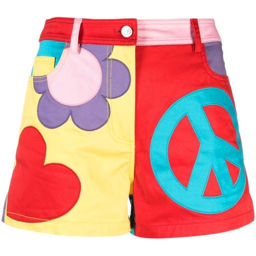 MOSCHINO JEANS shorts con design color-block - rosso