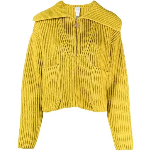 Patou maglione con zip - giallo