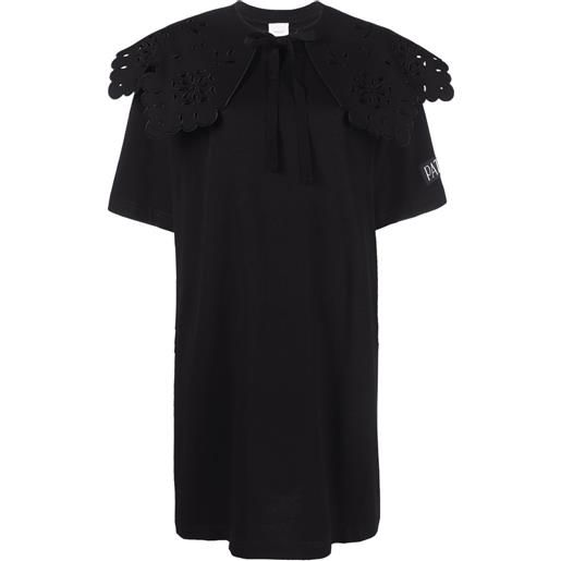 Patou abito modello t-shirt con colletto rimovibile - nero