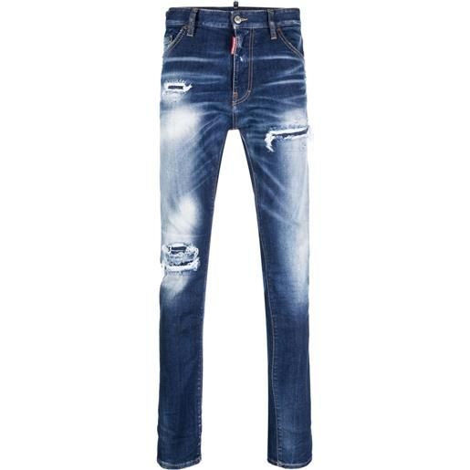 DSQUARED2 jeans slim cool guy con effetto vissuto - blu