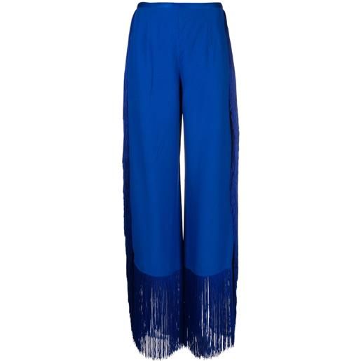 Taller Marmo pantaloni svasati con frange - blu
