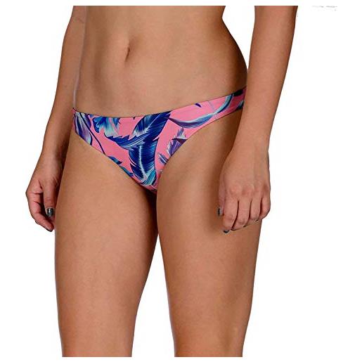 Hurley w q/d floral surf bttom bikini bottoms, donna, pink gaze, xs