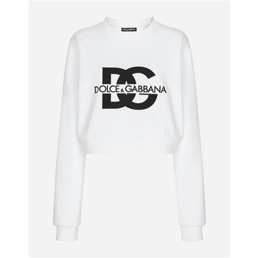 Dolce & Gabbana felpa in jersey con ricamo logo dg