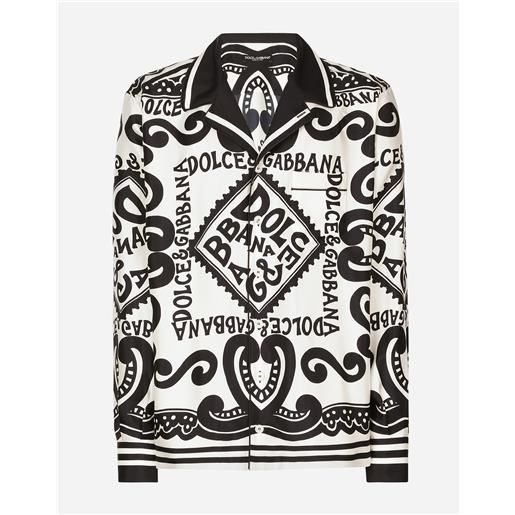 Dolce & Gabbana camicia in seta stampa marina