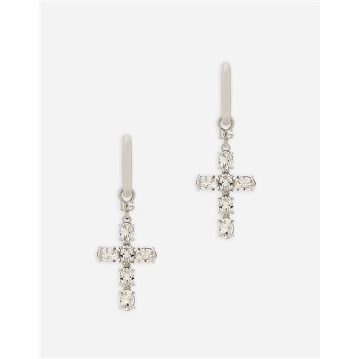 Dolce & Gabbana orecchini creola con croci in cristallo