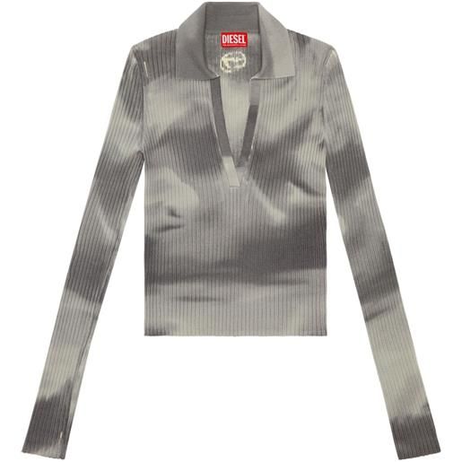 Diesel maglione m-briana con stampa camouflage - grigio