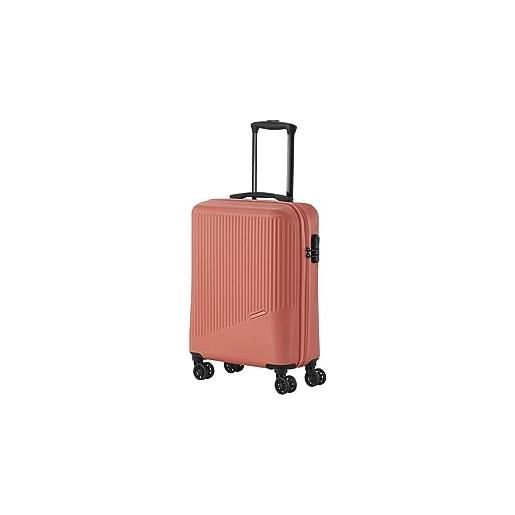 Travelite bagaglio a mano 4 ruote piccolo 37 l, gamma bagagli bali trolley rigido in abs conforme allo standard iata per i bagagli di bordo, 55 cm, rosso (corallo)