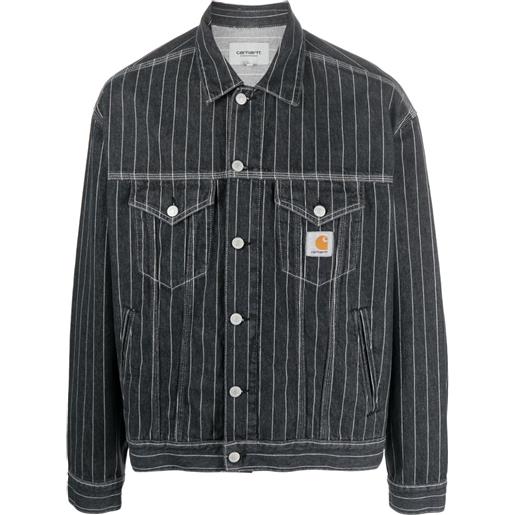 Carhartt WIP giacca denim orlean a righe - grigio
