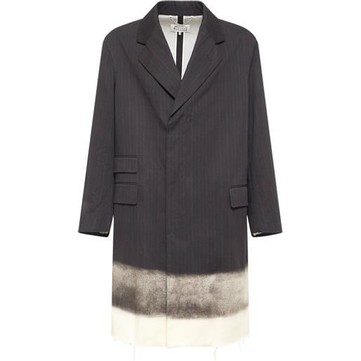 MAISON MARGIELA cappotto gessato in cotone
