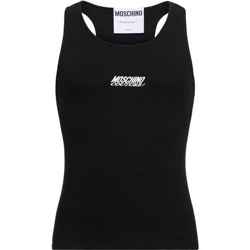 MOSCHINO tank top in cotone a costine