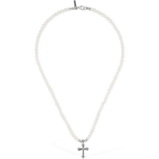 EMANUELE BICOCCHI collana a catena con perle e croce