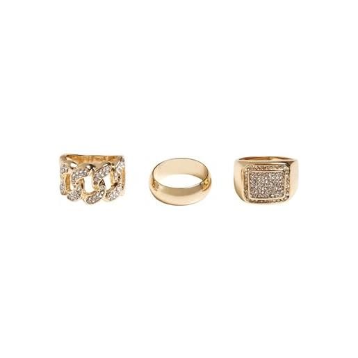 Urban Classics anello unisex con diamanti, confezione da 3, l-xl, metallo, turchese