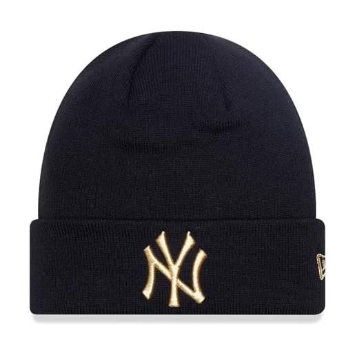 New Era berretto con risvolto york yankees - mlb metallic - nero-oro