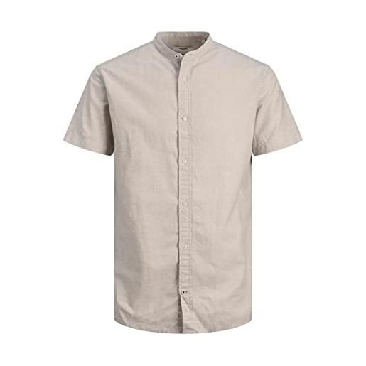 JACK & JONES jprblasummer band shirt s/s camicia, white/fit: slim fit, l uomo