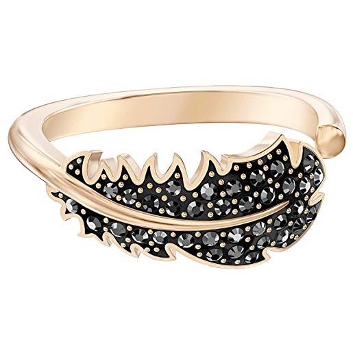 Swarovski anello da donna con motivo naughty, nero, placcato oro rosa