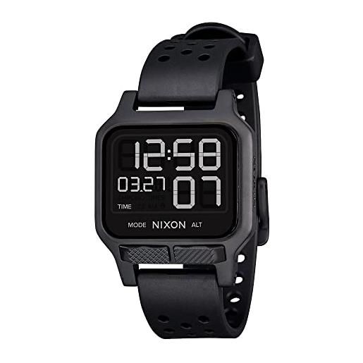 NIXON heat a1320 - all black - 100m water resistant men's ultra thin digital sport watch (38mm watch face, 20mm pu/rubber/silicone band)