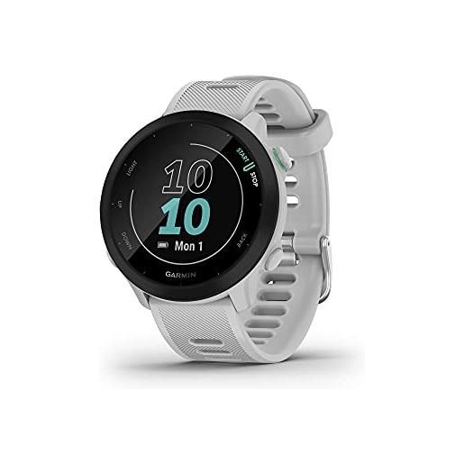 Garmin forerunner 55 (whitestone), smartwatch running con gps, cardio, piani di allenamento inclusi, vo2max, allenamenti personalizzati, Garmin connect iq, taglia unica