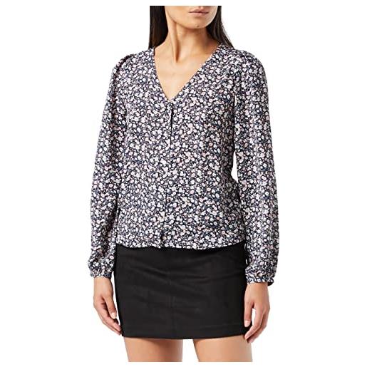 Only onlsonja life l/s button top noos ptm camicia da donna, night sky/elly ditsy, m