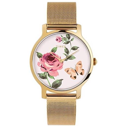 Timex orologio analogico al quarzo donna con cinturino in acciaio inossidabile tw2u19100