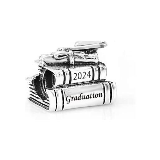 LSxAB ciondoli per certificato di laurea e cappello 2023 2024 per laureati compatibili con braccialetti pandora, metallo, nessuna pietra preziosa
