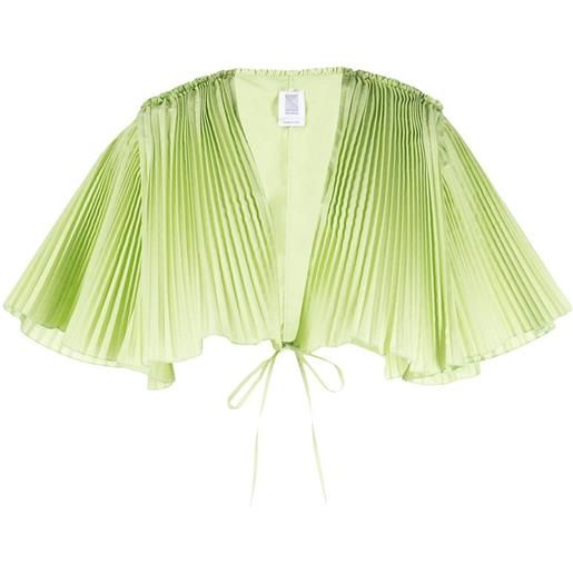 Rosie Assoulin blusa crop plissettata - verde