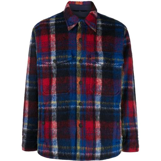 Moncler Grenoble giacca-camicia a quadri - blu