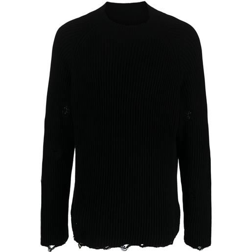 MM6 Maison Margiela maglione con effetto vissuto - nero