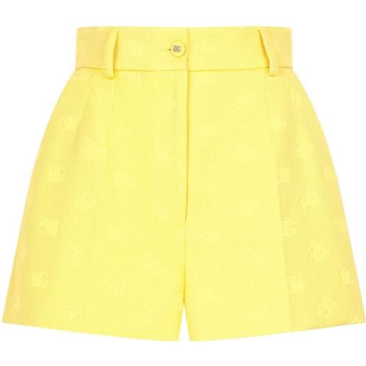 Dolce & Gabbana shorts a vita alta con logo jacquard - giallo