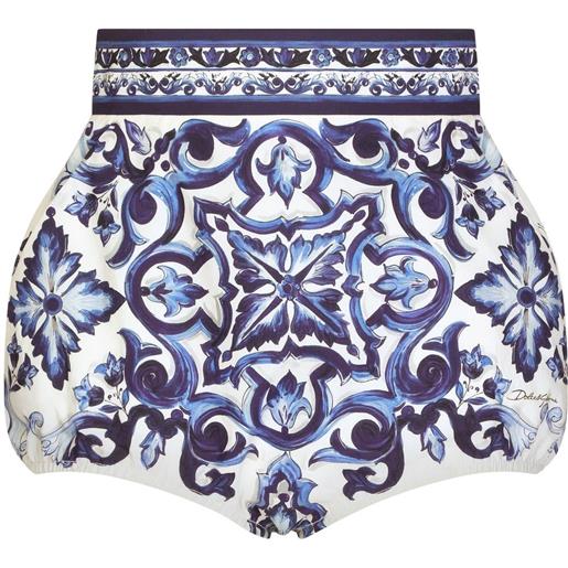Dolce & Gabbana gonna con stampa maioliche - blu