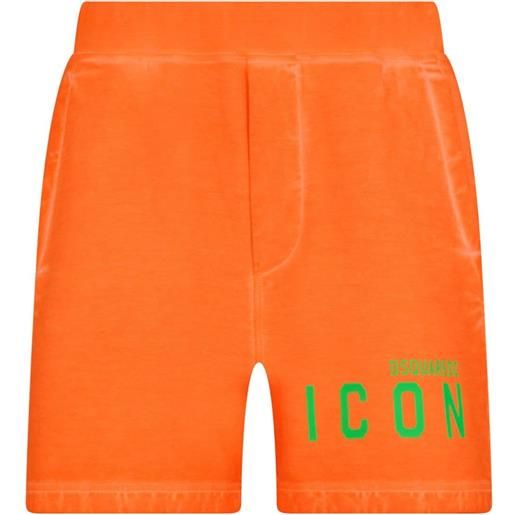Dsquared2 shorts sportivi con stampa - arancione