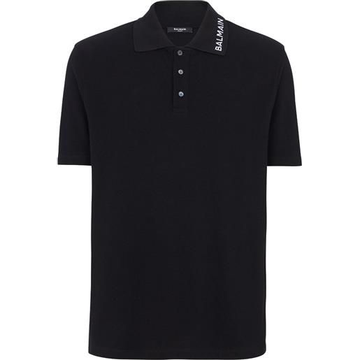 Balmain polo con ricamo - nero