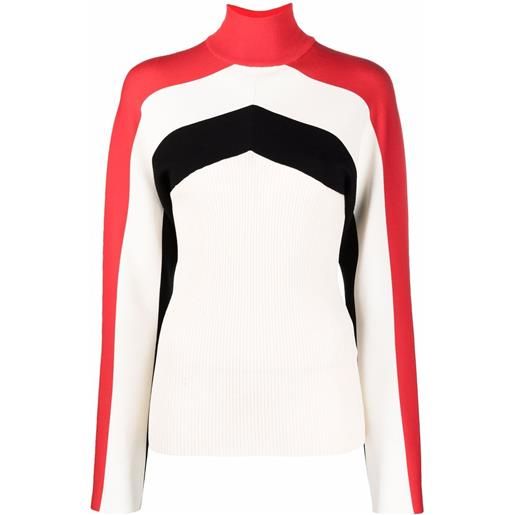 Jil Sander maglione a collo alto con design color-block - bianco