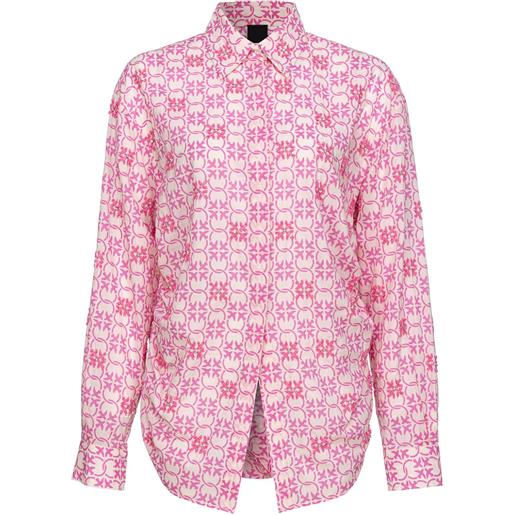 PINKO camicia con motivo love birds - rosa