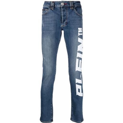 Philipp Plein jeans slim a vita bassa - blu