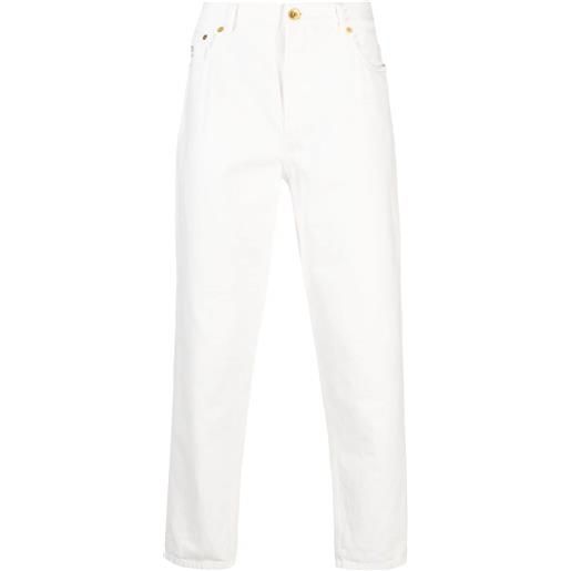 Brunello Cucinelli jeans affusolati con ricamo - bianco