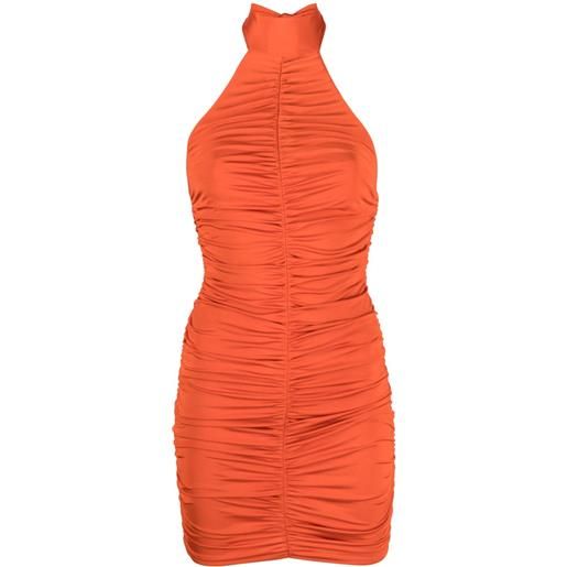 Noire Swimwear abito corto con ruches - arancione