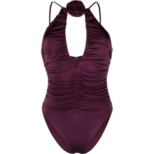 Noire Swimwear costume intero a fiori - viola