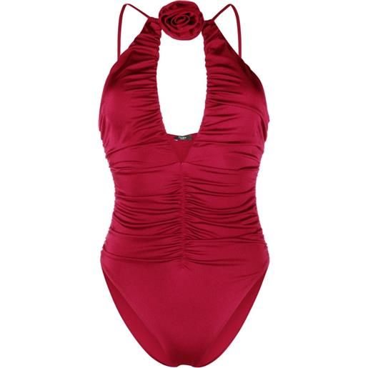 Noire Swimwear costume intero a fiori - rosso