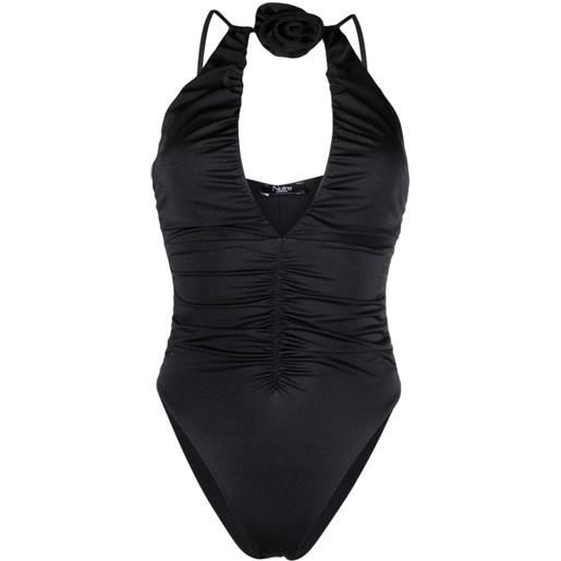 Noire Swimwear costume intero a fiori - nero