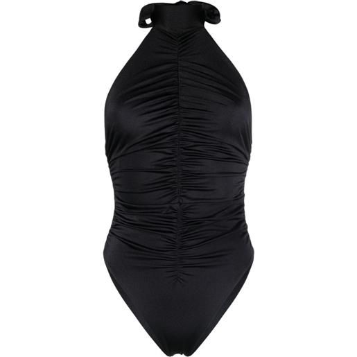 Noire Swimwear costume intero con scollo all'americana - nero