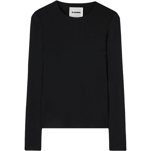 Jil Sander t-shirt a maniche lunghe - nero