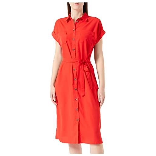 Only onlhannover s/s shirt dress noos wvn, vestito donna, rosso - high risk red, 48
