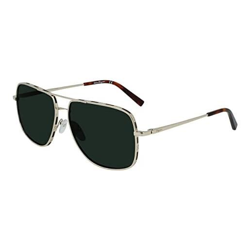 Salvatore Ferragamo ferragamo sf278s 47354 717 shiny gold sunglasses polycarbonate, standard, 60 occhiali da sole, unisex-adulto