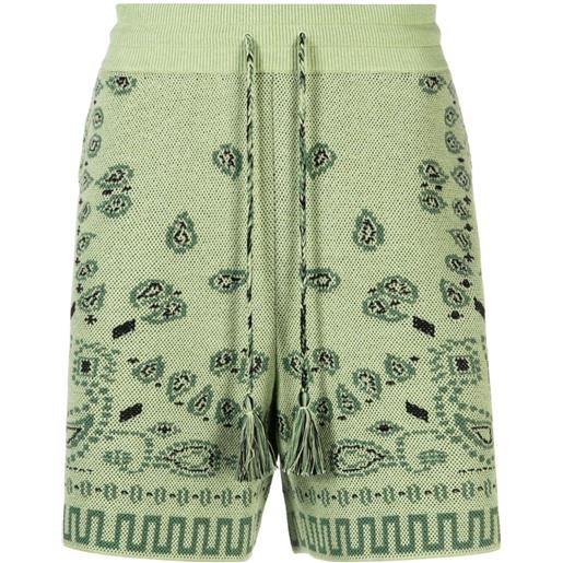 Alanui shorts con motivo bandana jacquard - verde