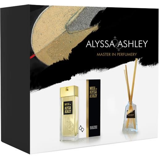 Alyssa Ashley musk edp confezione 100 ml eau de parfum + 50 ml profumatore d'amiente con bacchette