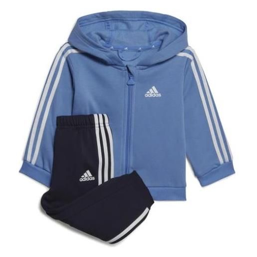 Adidas Junior i 3s fz fl jog tuta felpata zip capp glicine/blu baby bimbo