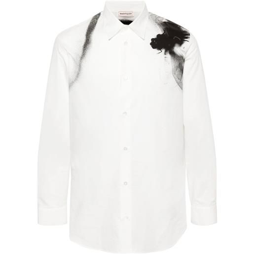 Alexander McQueen camicia con stampa grafica - bianco